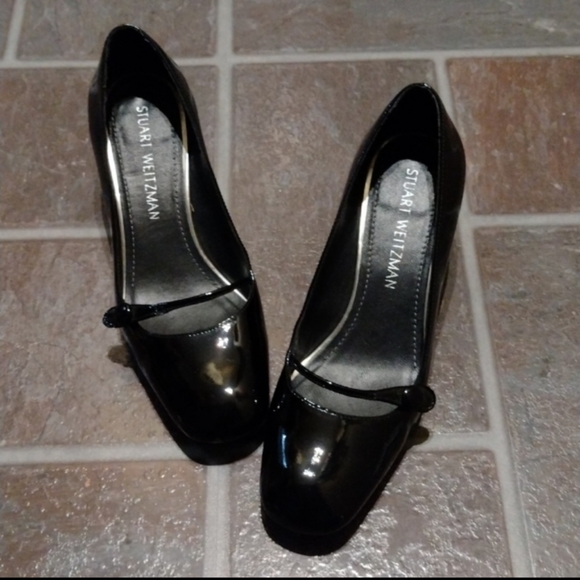 Stuart Weitzman Black patent leather block heel mary Jane size 6. - Picture 7 of 7